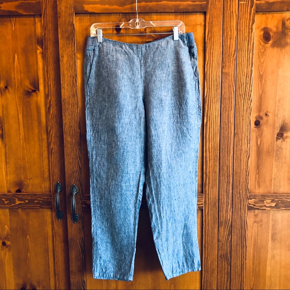 J. Jill Love Chambray Blue Linen Pants